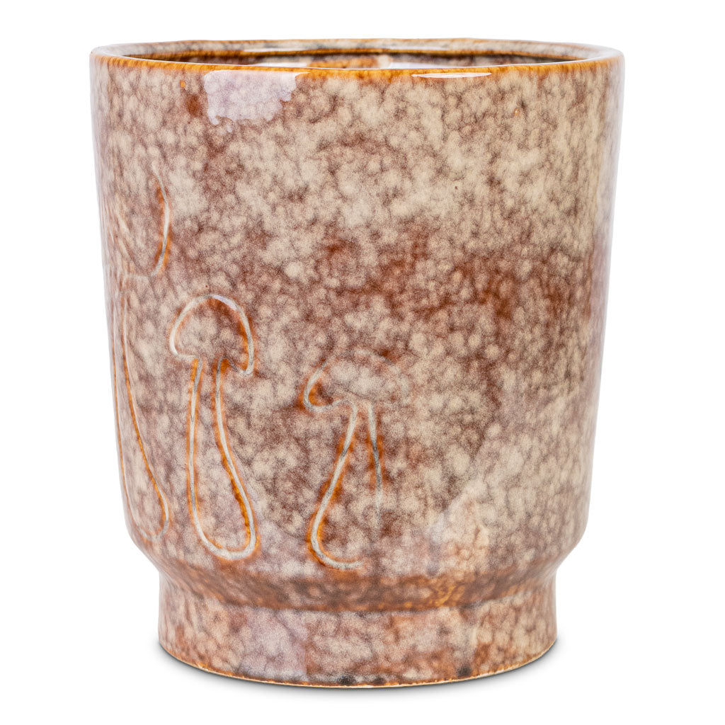 Porchini Glaze Pot Chestnut Close up