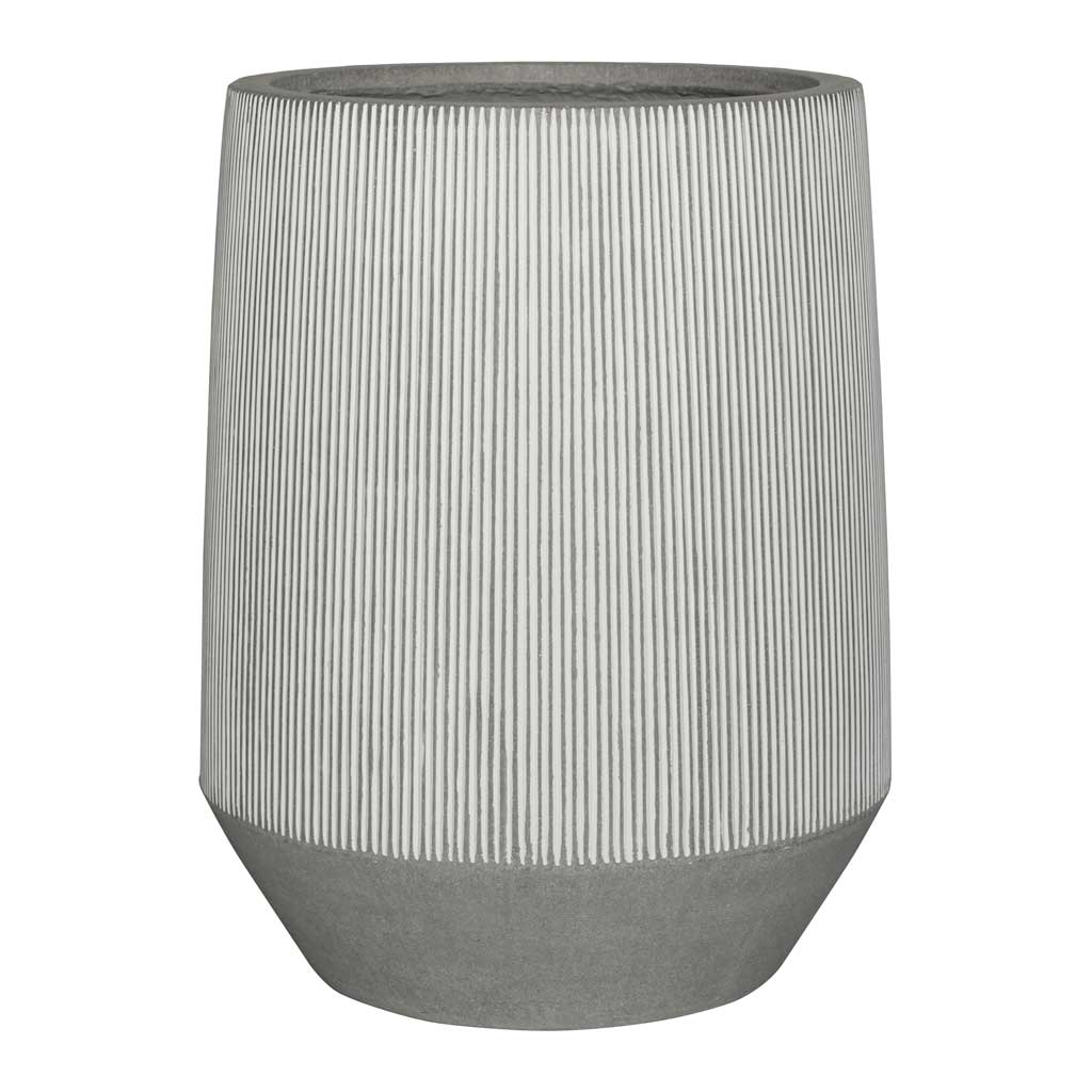 Ridged Tall Harith Plant Pot - White Stripe XL