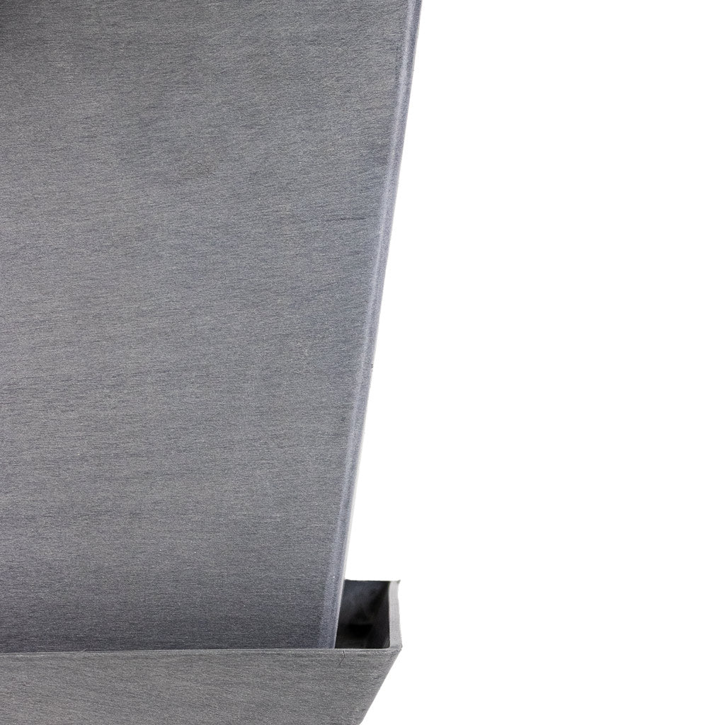 Rotterdam Cube Planter Grey Close Up With Saucer