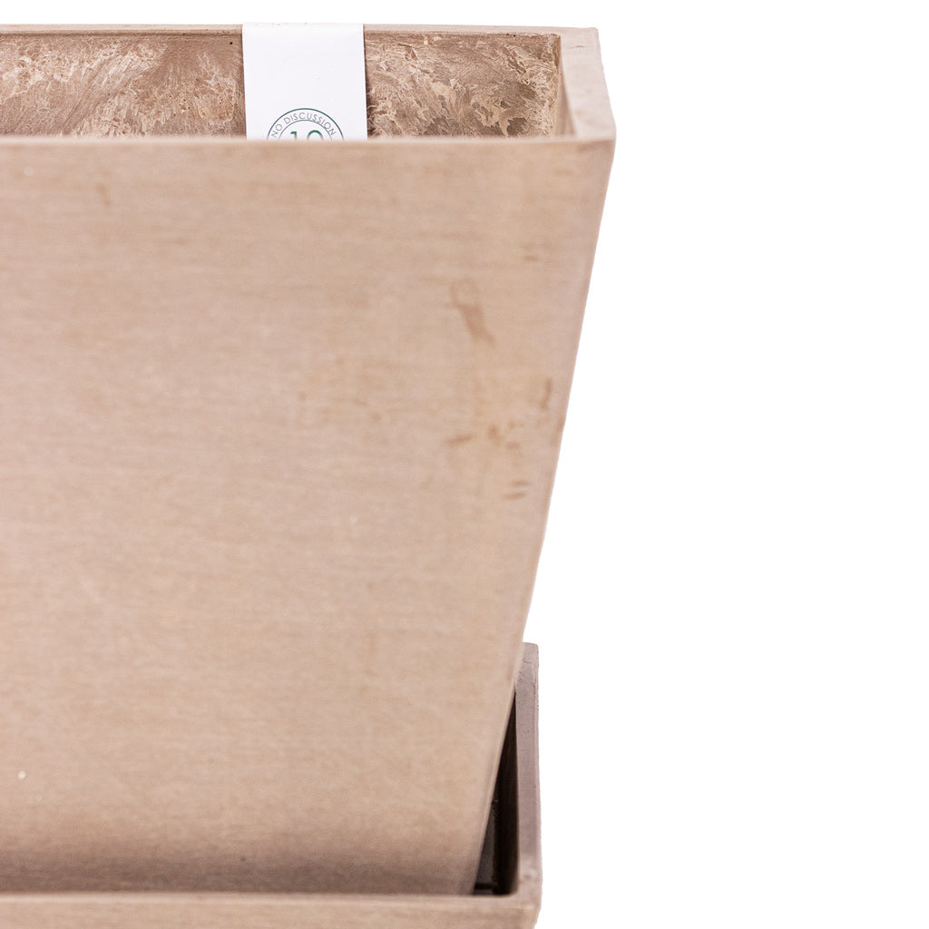 Cubed Plant Pot Saucer - Taupe