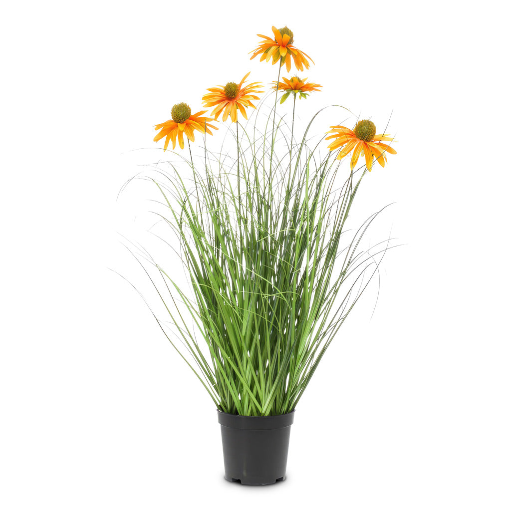 Rudbeckia Grass Orange Potted 60cm Artificial