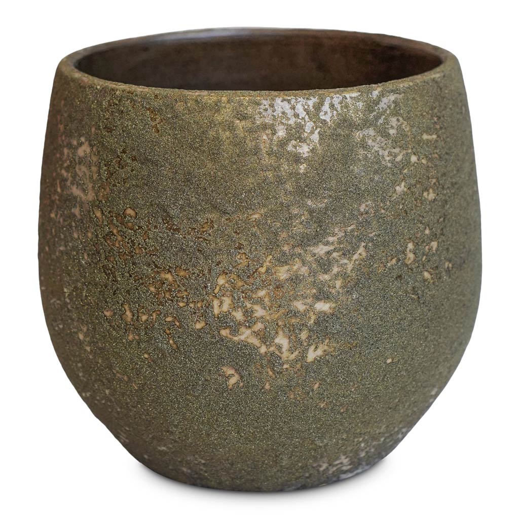 Rustic Pot Moss Green - 21x19cm