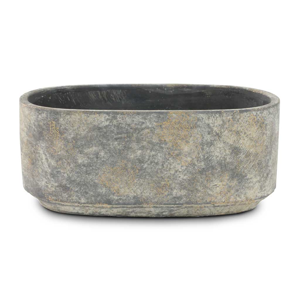 oval plant pot Saar Oval Plant Bowl / Trough Planter - Earth Cement | Hortology