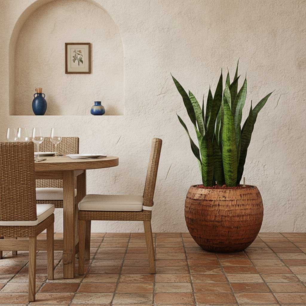 Sansevieria zeylanica - HydroCare in Opus Hammered Globe Planter - Gold