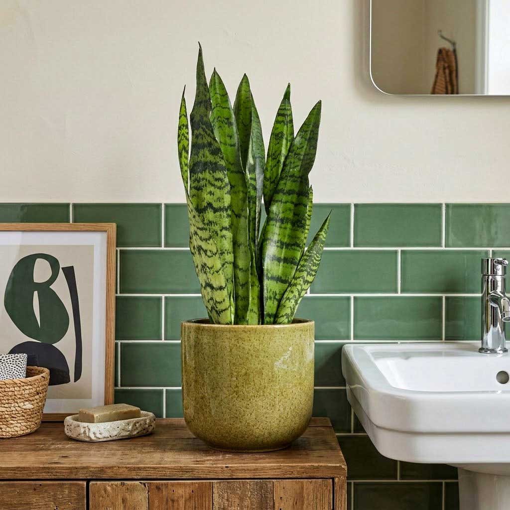 Nine Plant Pot Olive Green - 17x15cm