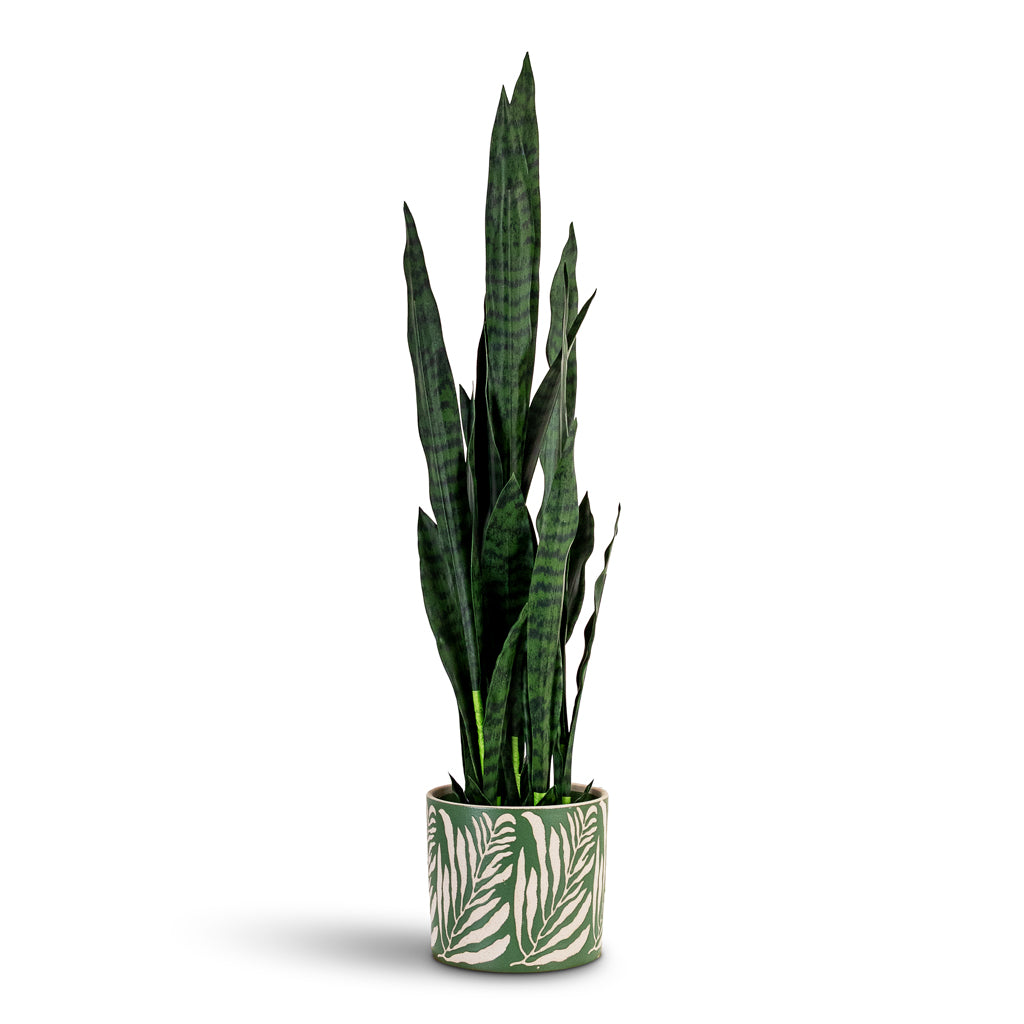 Sansevieria zeylanica Snake Plant Potted Artificial 95cm House Plant In Leaf Pot Green 20x18cm