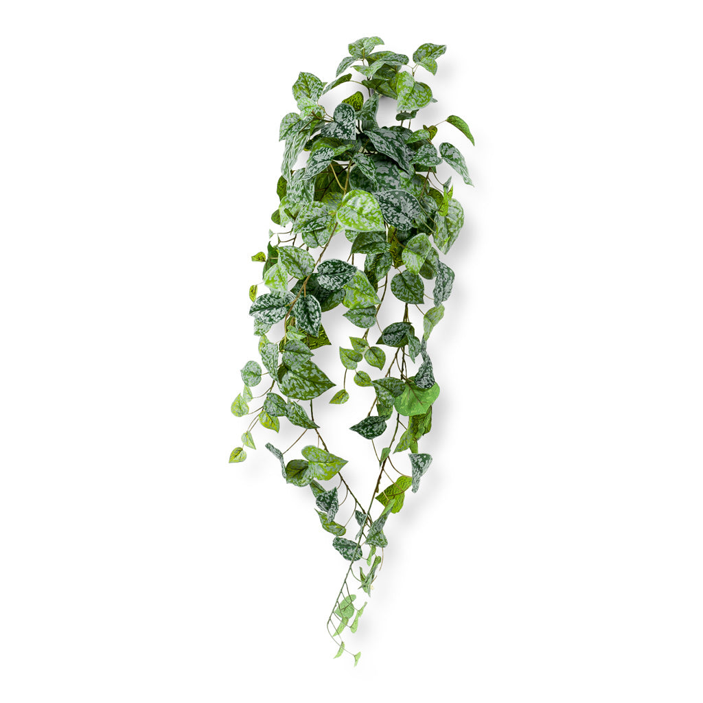 Satin Pothos Hanging Bush Artificial Green Grey 90cm