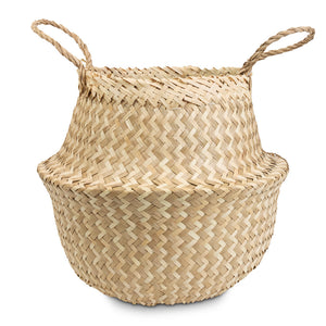 Seagrass Chevron Basket - White Lined