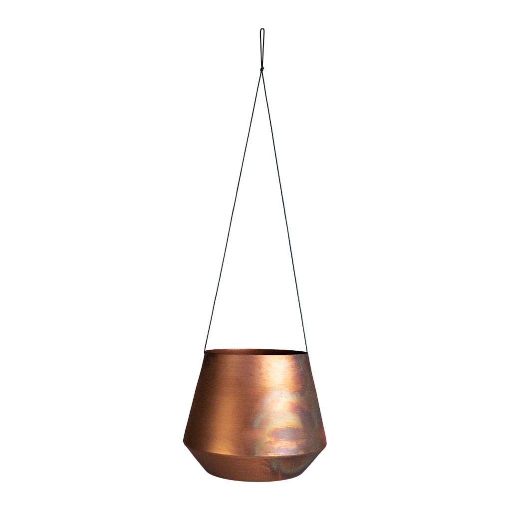 Soho Hanging Plant Pot - Aged Copper Small