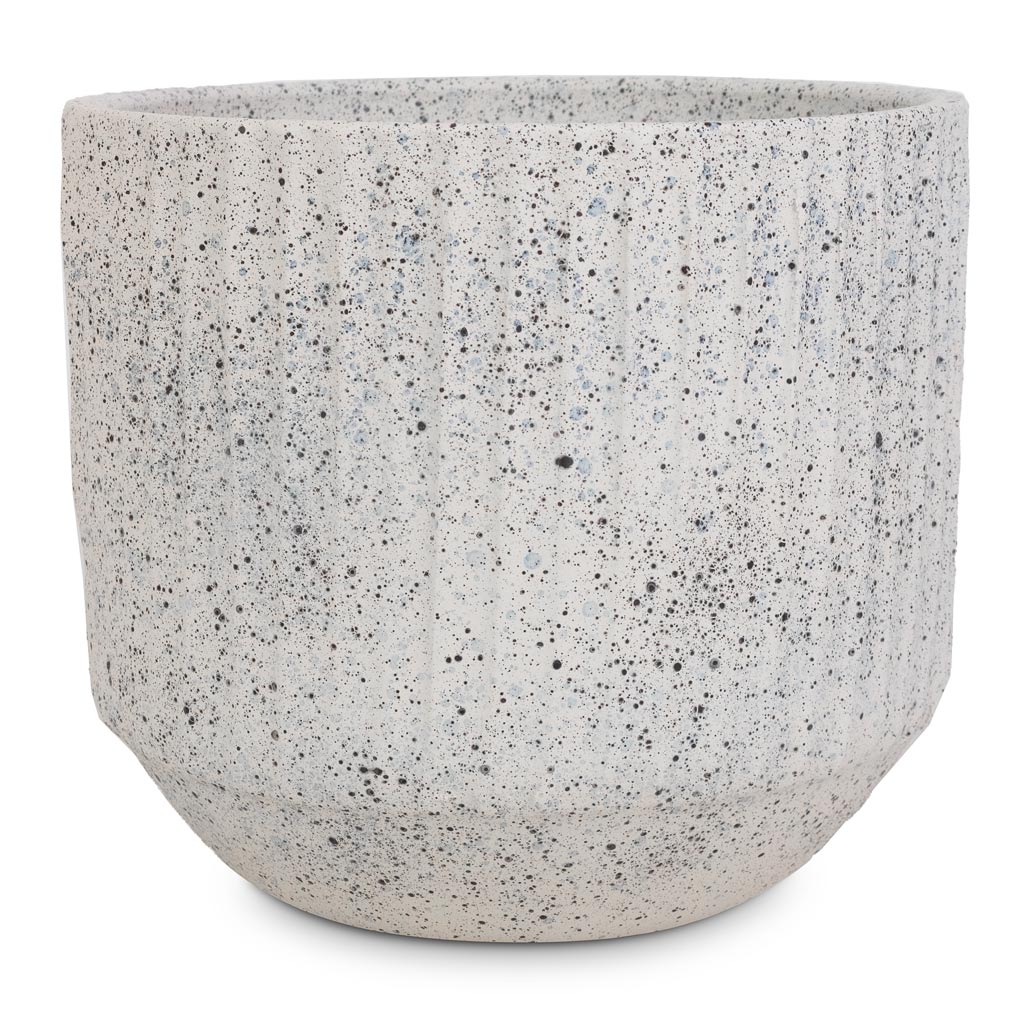 white speckled plant pot Solento Plant Pot - White Speckle | Hortology