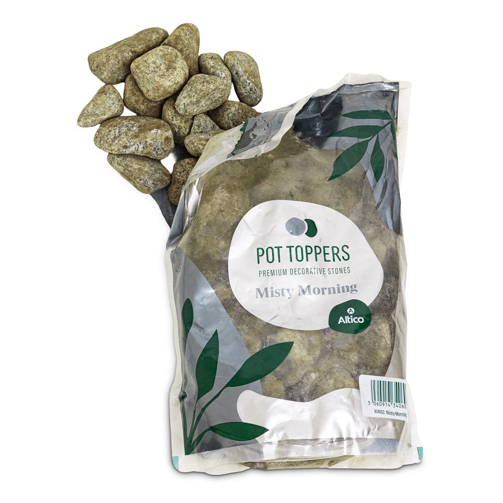 Stone Pot Topper Pouch Misty Morning bag of stones