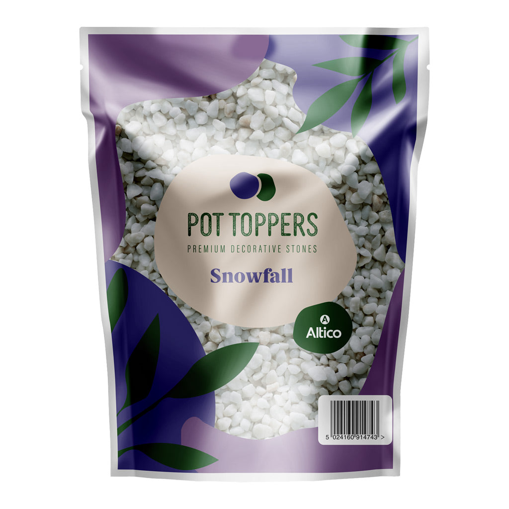 Stone Pot Topper Pouch Snowfall Premium Decorative Stones