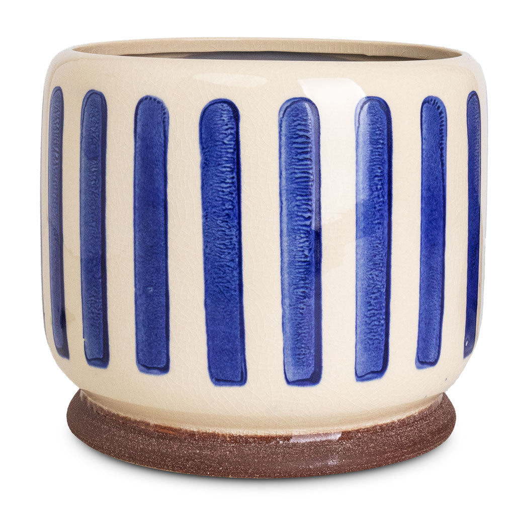 Stripe Pot Blue - 18x16cm