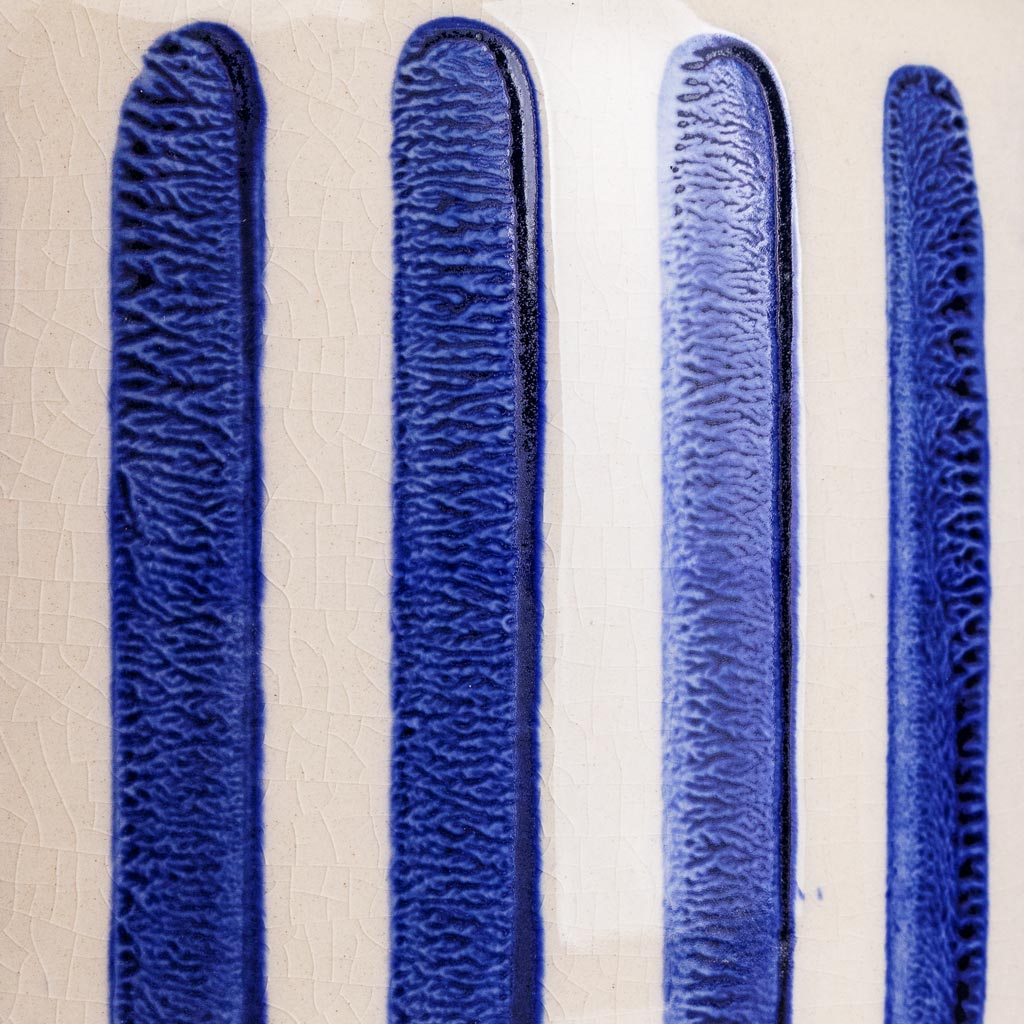 Stripe Pot Blue Close Up 