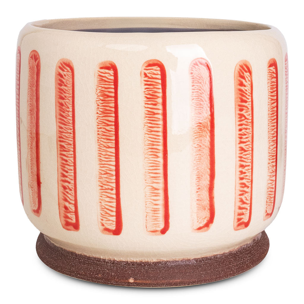 Stripe Pot Red - 18x16cm