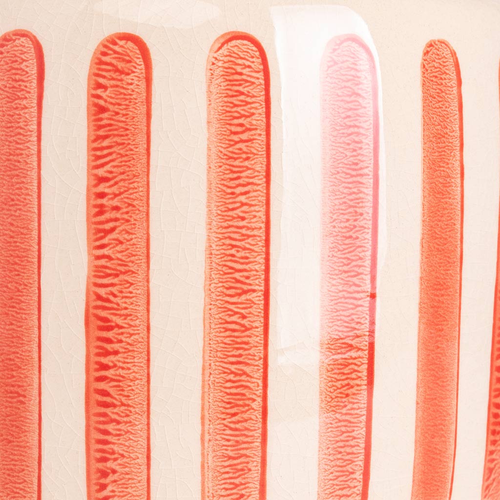 Stripe Pot Red Close Up 