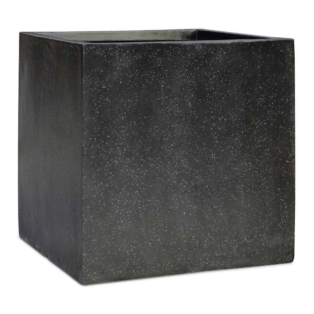 Terrazzo Cube Planter - Black Large