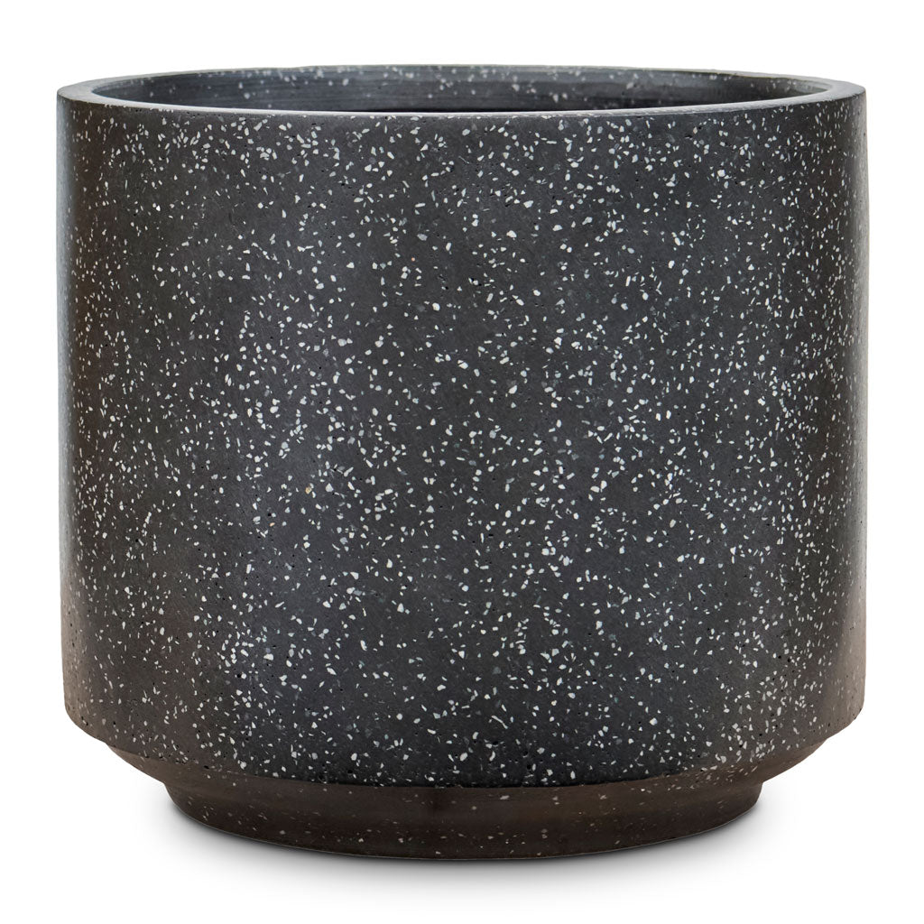 Terrazzo Cylinder Planter - Black Small