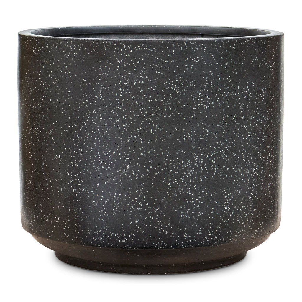 Terrazzo Cylinder Planter - Black