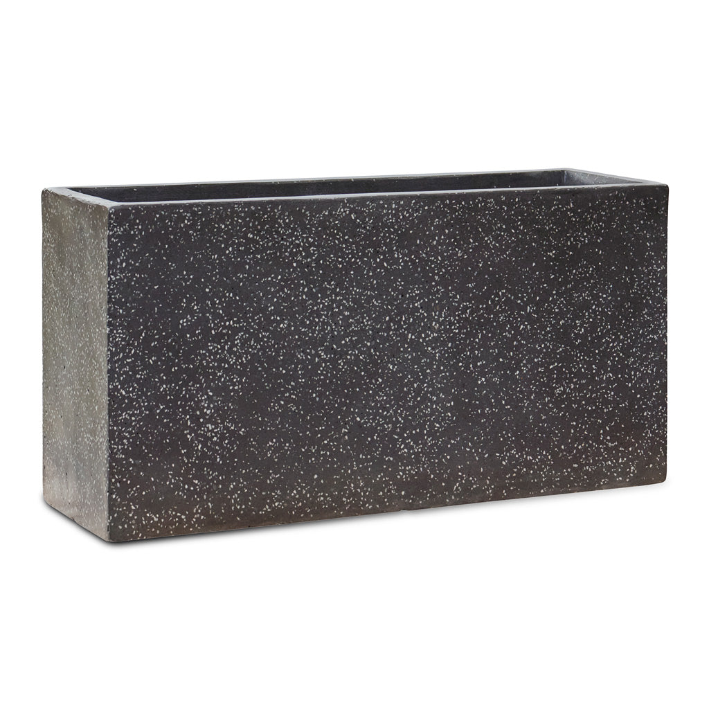 Terrazzo Trough Planter - Black Medium