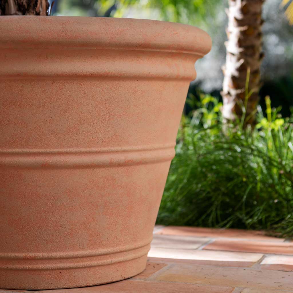 Treasure Kyra Planter - Brick Orange Close Up Outdoors