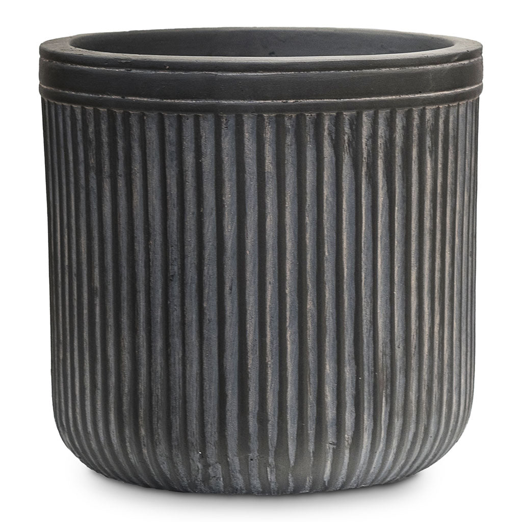 Vertical Rib Cylinder Planter Anthracite 23x24cm