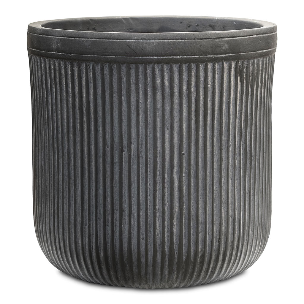 Vertical Rib Cylinder Planter Anthracite 23x24cm