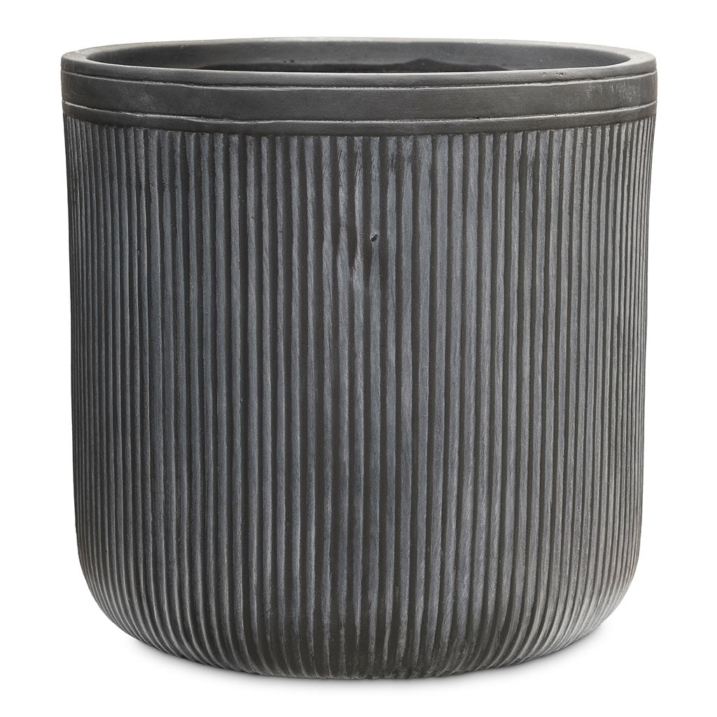 Vertical Rib Cylinder Planter Anthracite 40x40cm