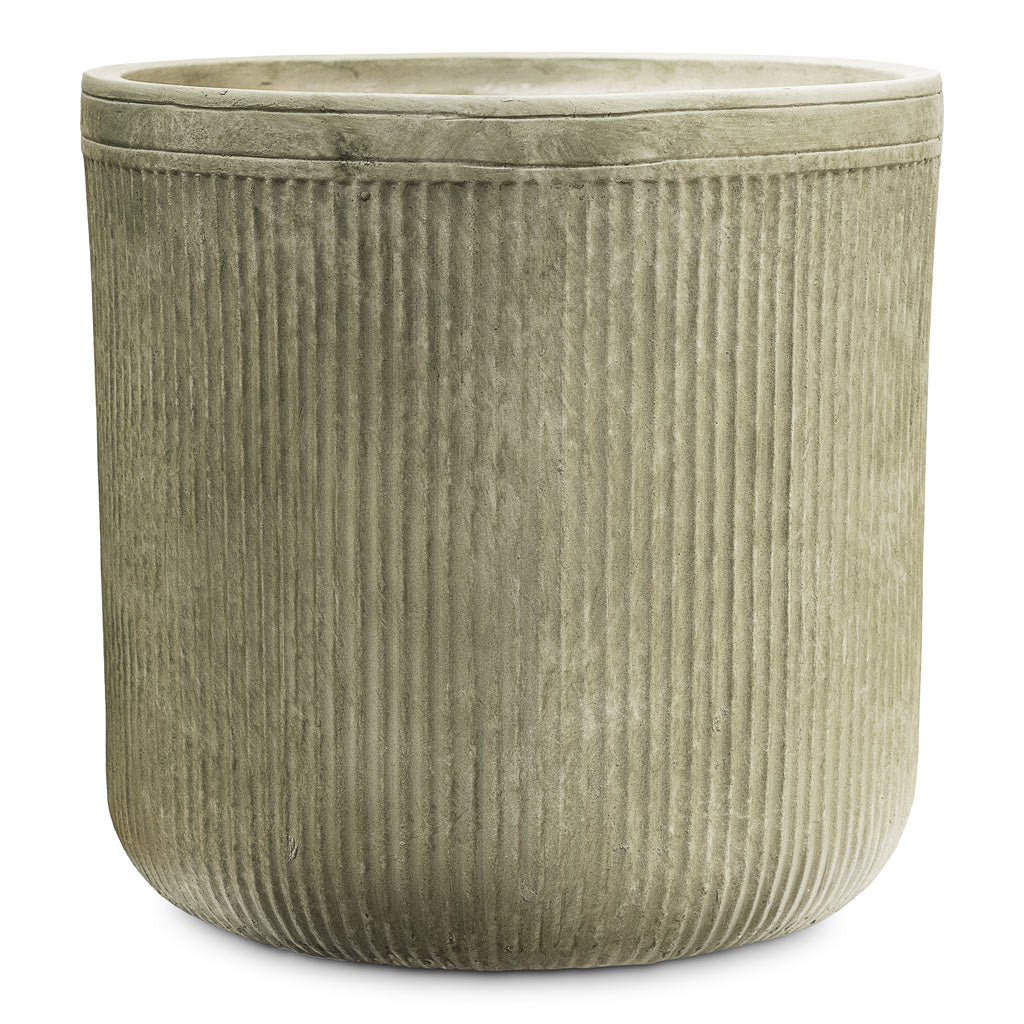 Vertical Rib Cylinder Planter Green 40x40cm