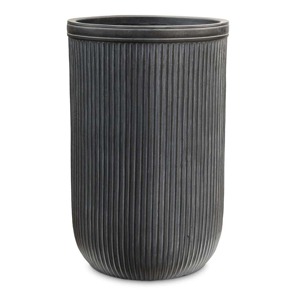 Vertical Rib Tall Planter Anthracite 37x57cm