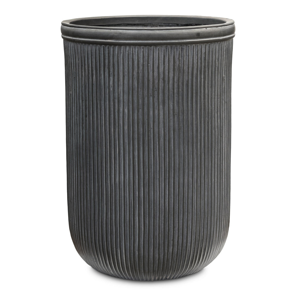 Vertical Rib Tall Planter Anthracite 45x65cm