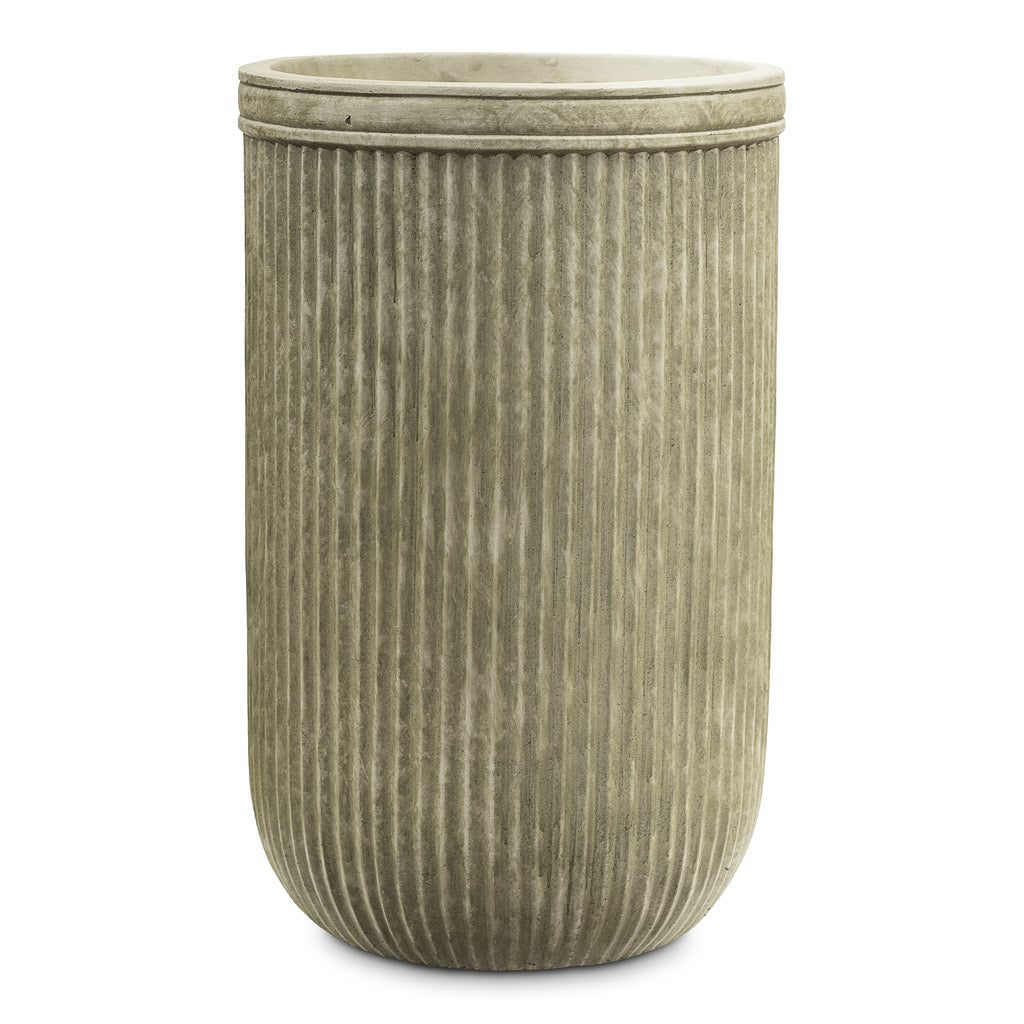 Vertical Rib Tall Planter Green 30x47cm