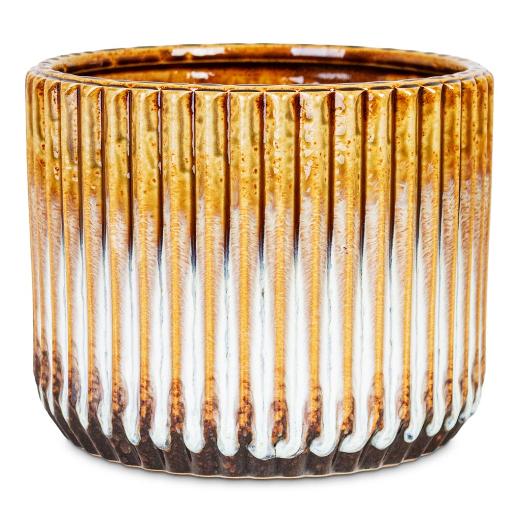 Willow Ribbed Pot Chocolate 15x13cm