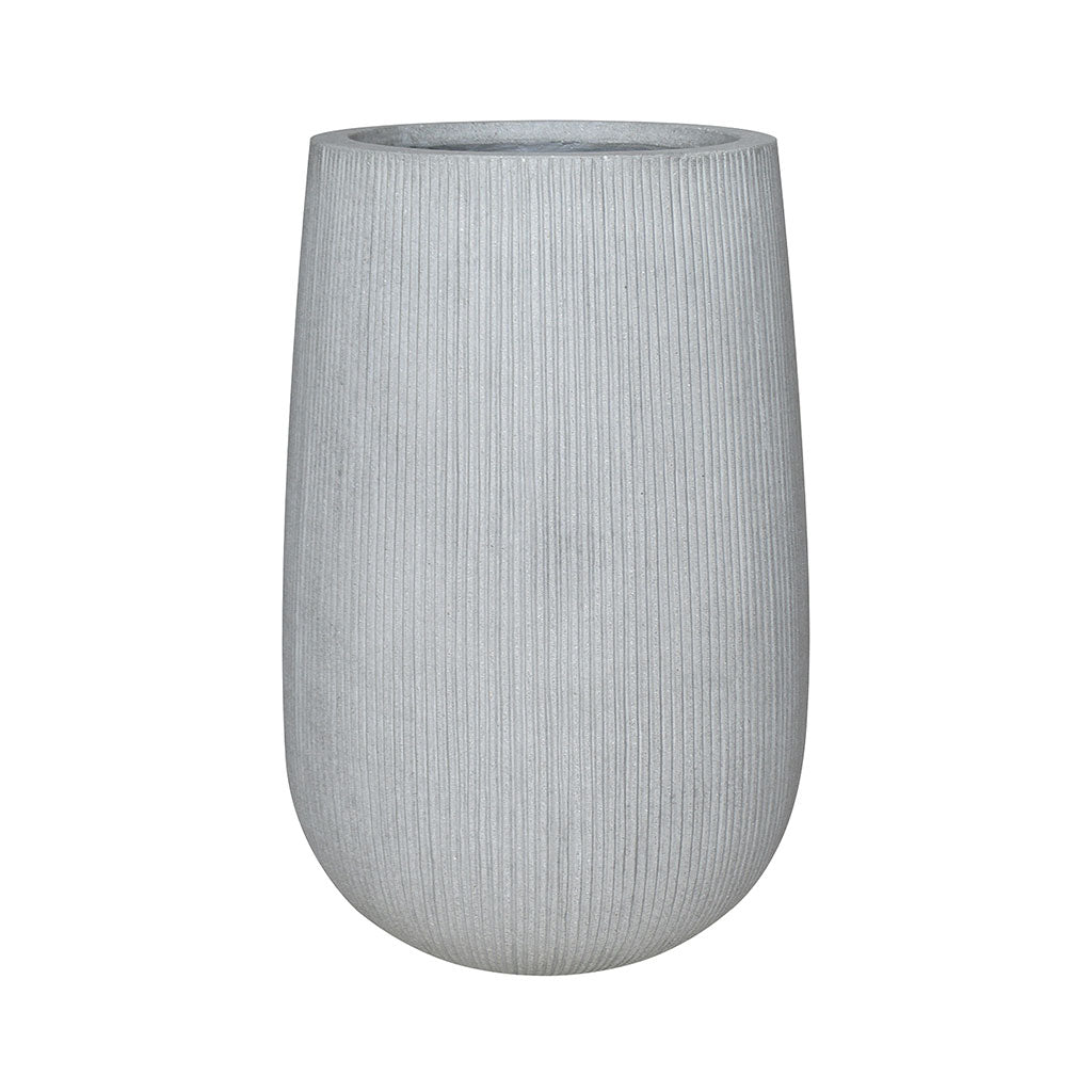 Patt High Plant Vase - Ridged Cement 29 x 43cm