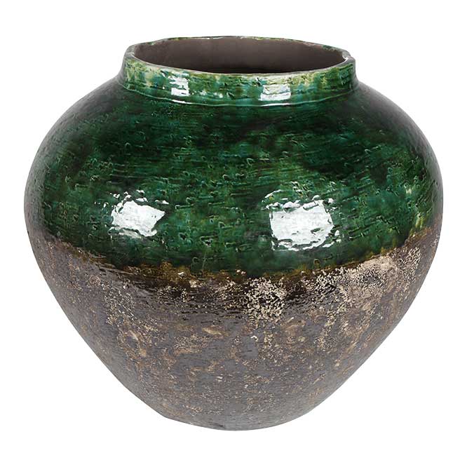 Lindy Jar Plant Pot - Black Green - 45 x 38cm
