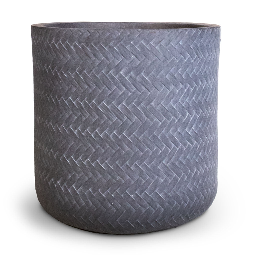 Angle Cylinder Plant Pot - Grey M