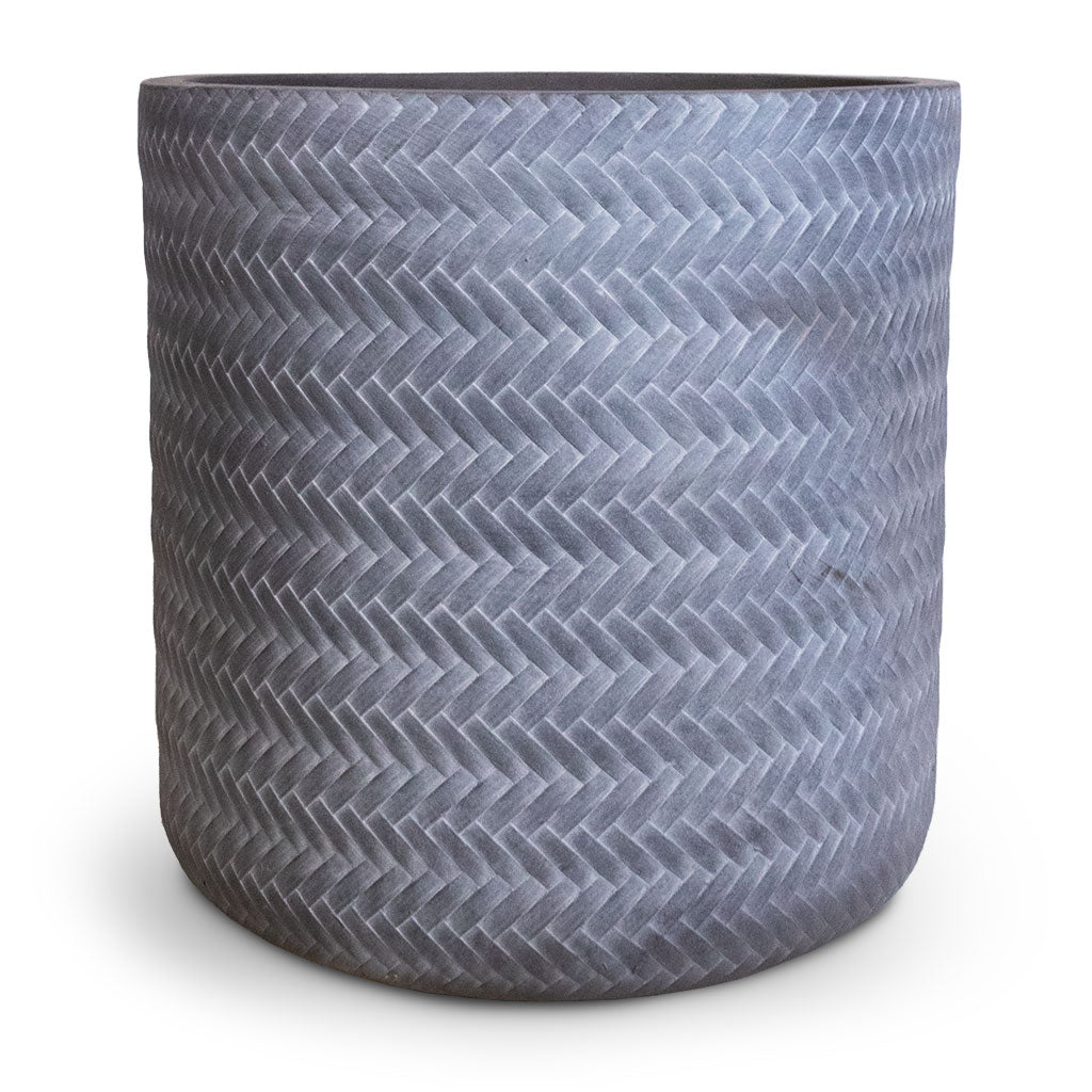Angle Cylinder Plant Pot - Grey L