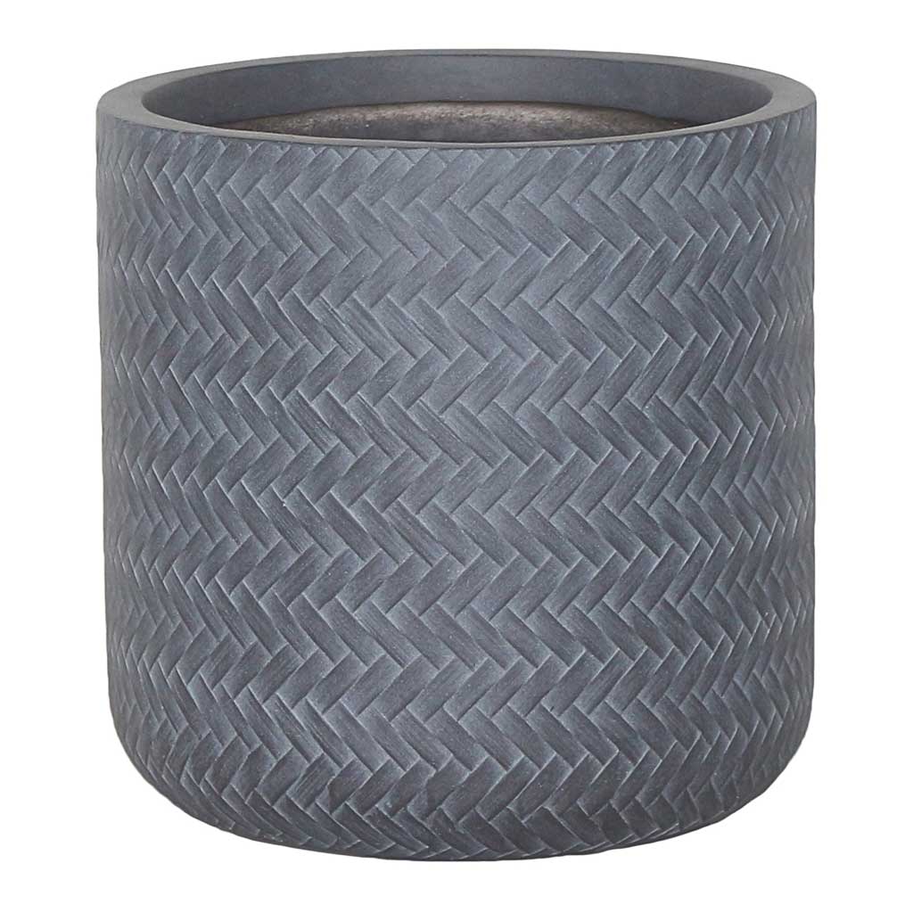 Angle Cylinder Plant Pot - Grey