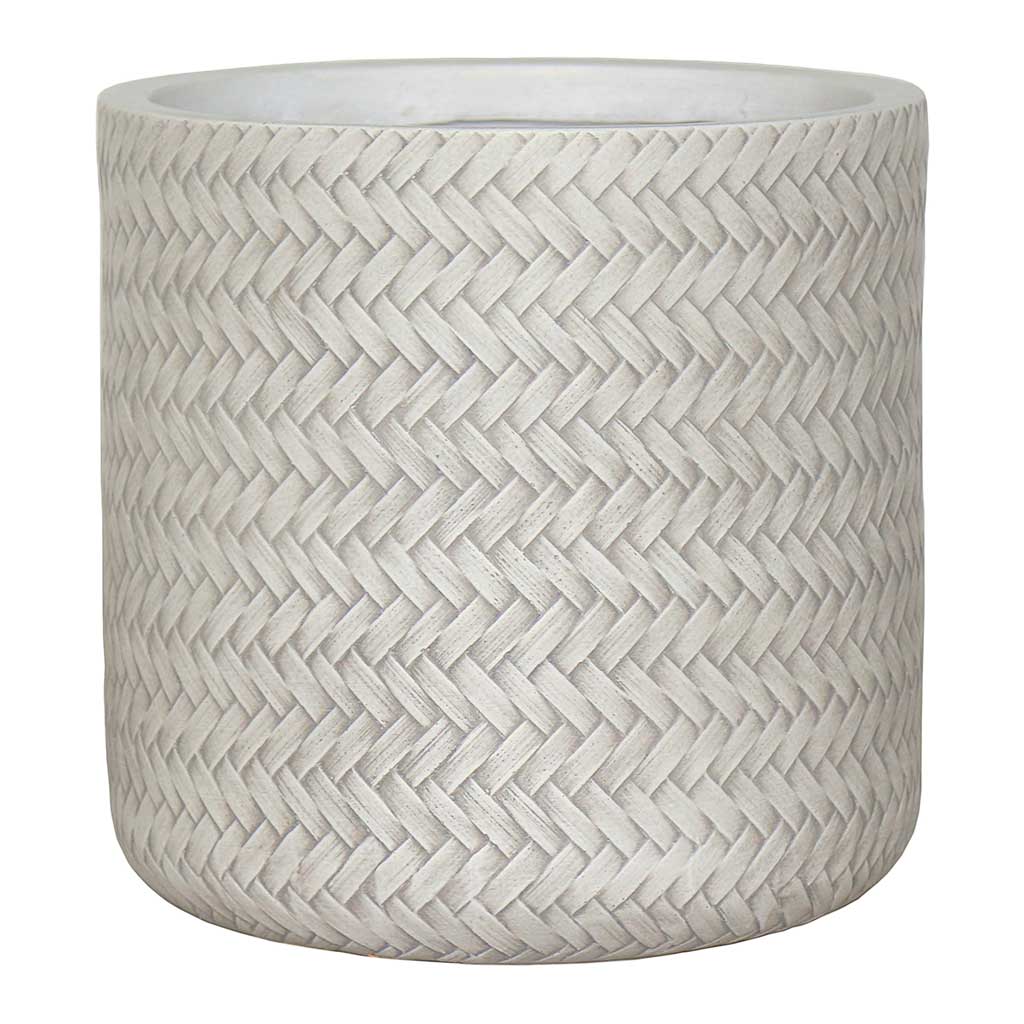 Angle Cylinder Plant Pot - White