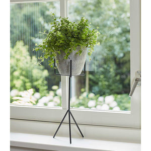 Anne Plant Pot - White Earth - Plant Stand