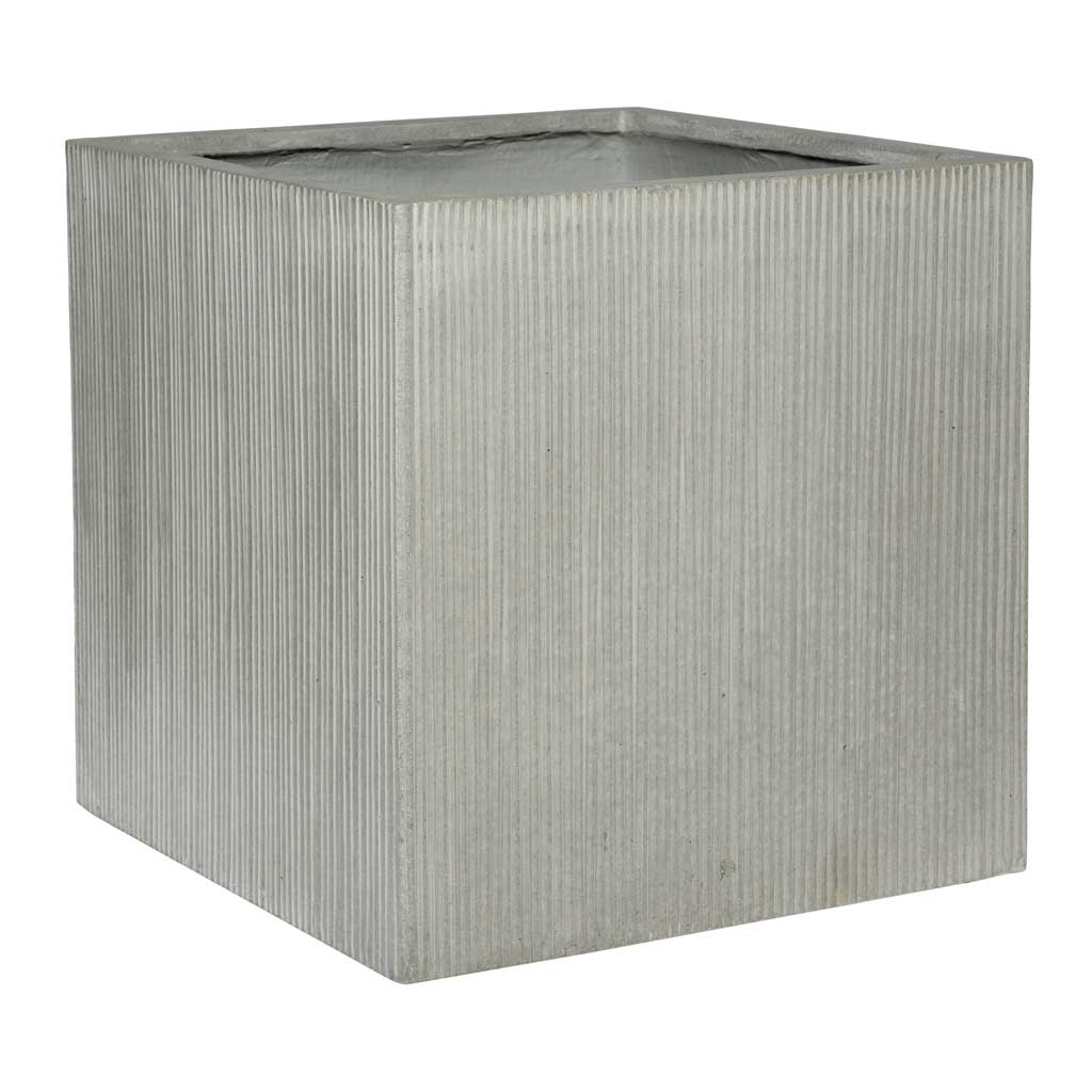 Block Planter - Ridged Cement 50cm