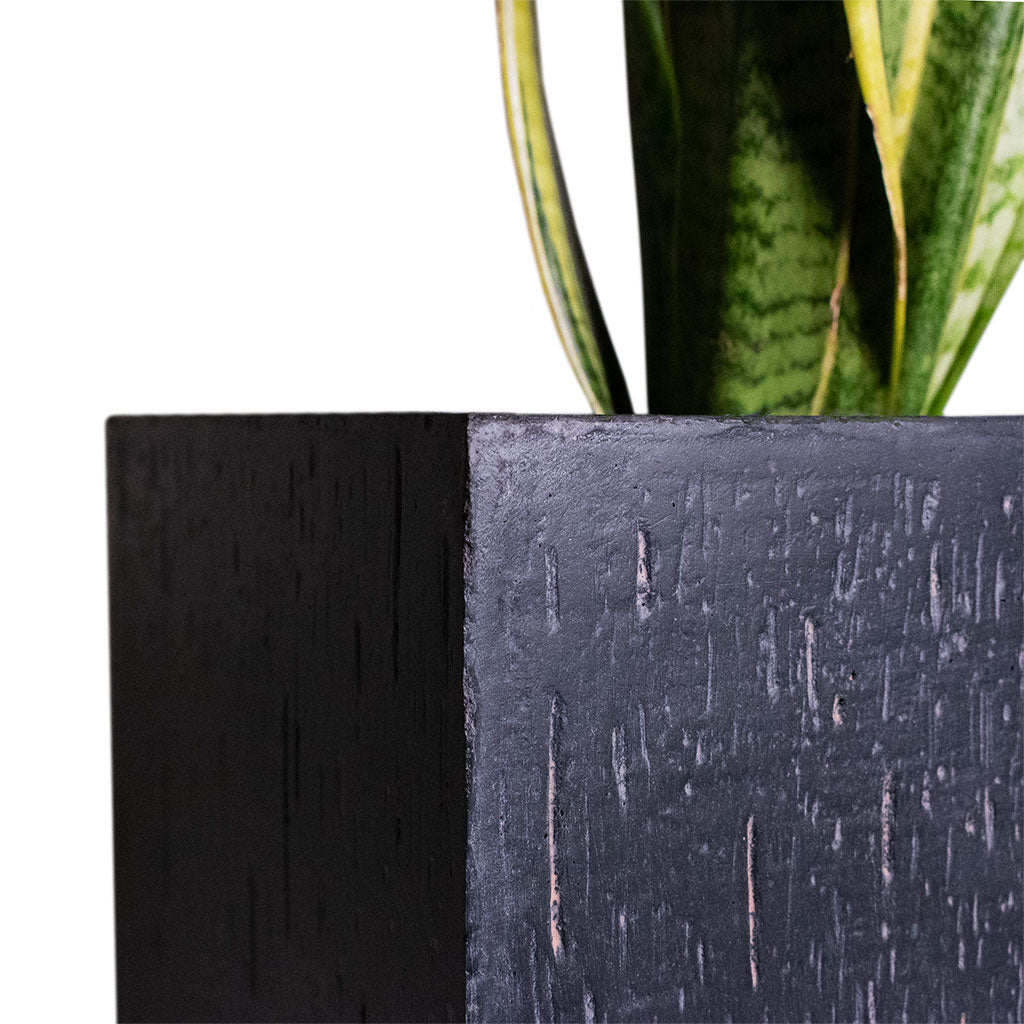 Raindrop Cube Planter - Anthracite Corner