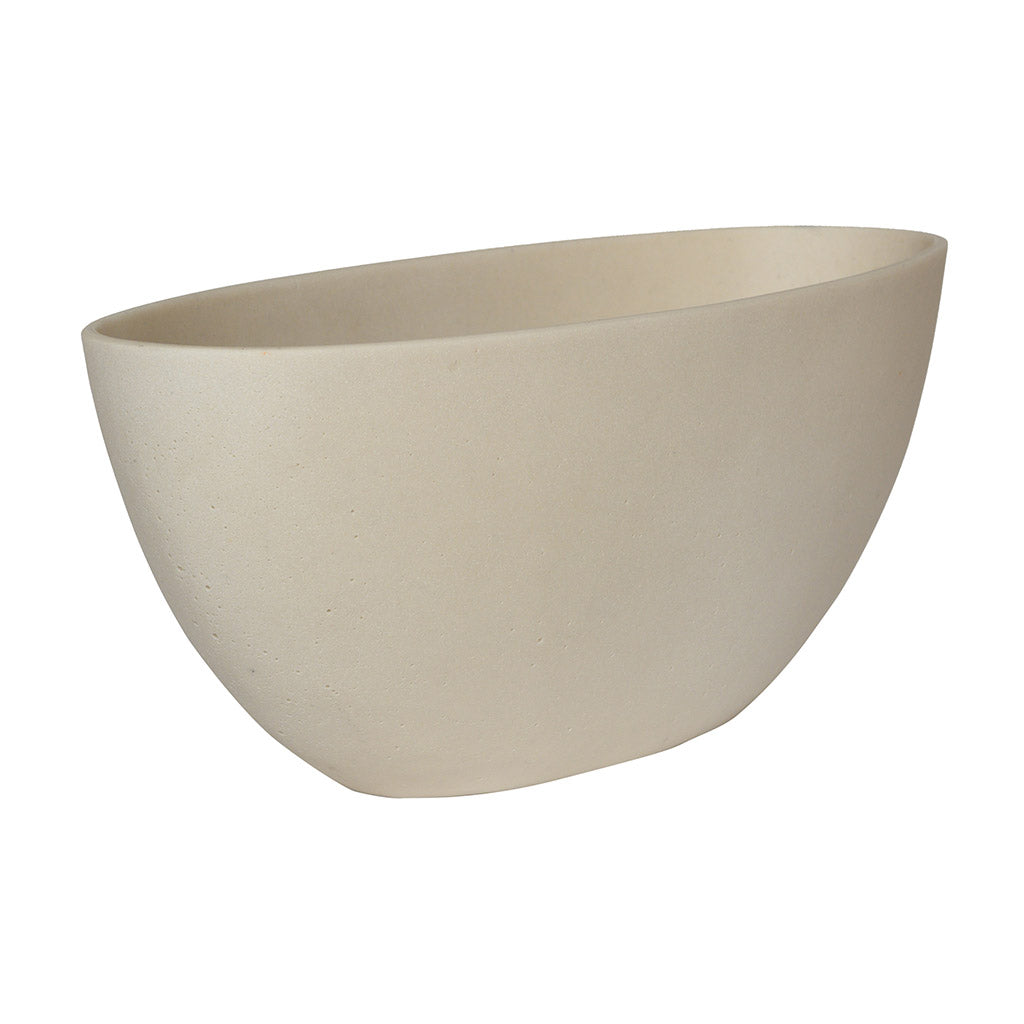 Dorant Refined Oval Plant Bowl - Natural White