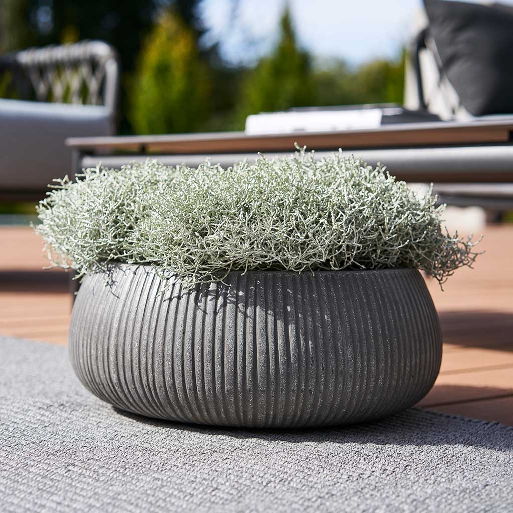 Eileen Planter Ridged Dark Grey Outdoor