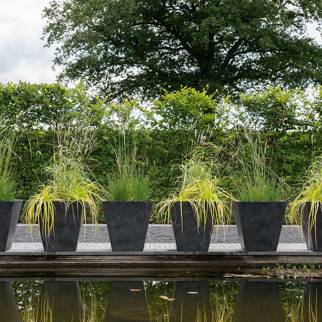 Ella Artstone Outdoor Plant Pot - Black - Planters by Garden Pond