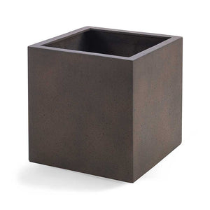 Grigio Cube Planter - Rusty Iron Concrete