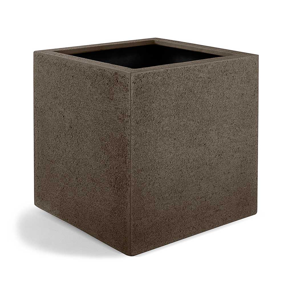 Grigio Cube Planter - Structured Light Brown