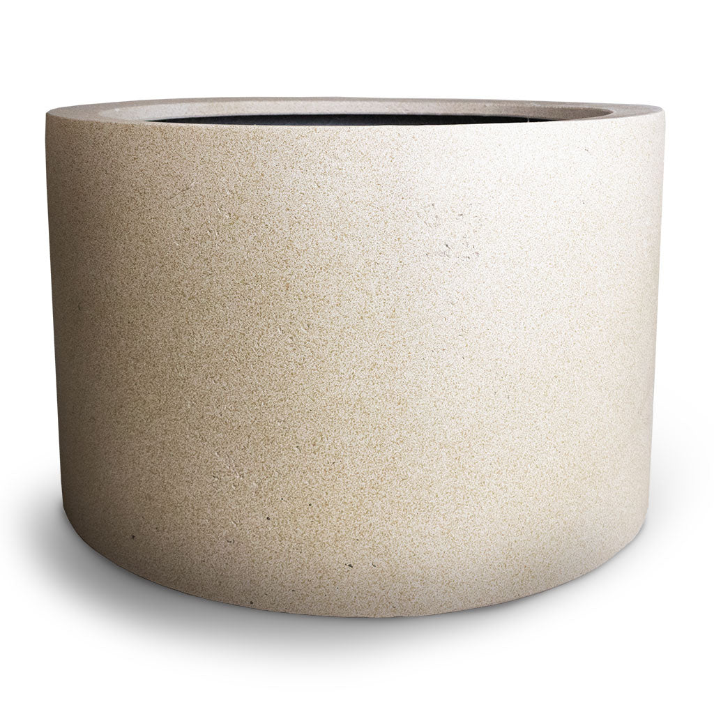 Grigio Cylinder Planter - Antique White Concrete