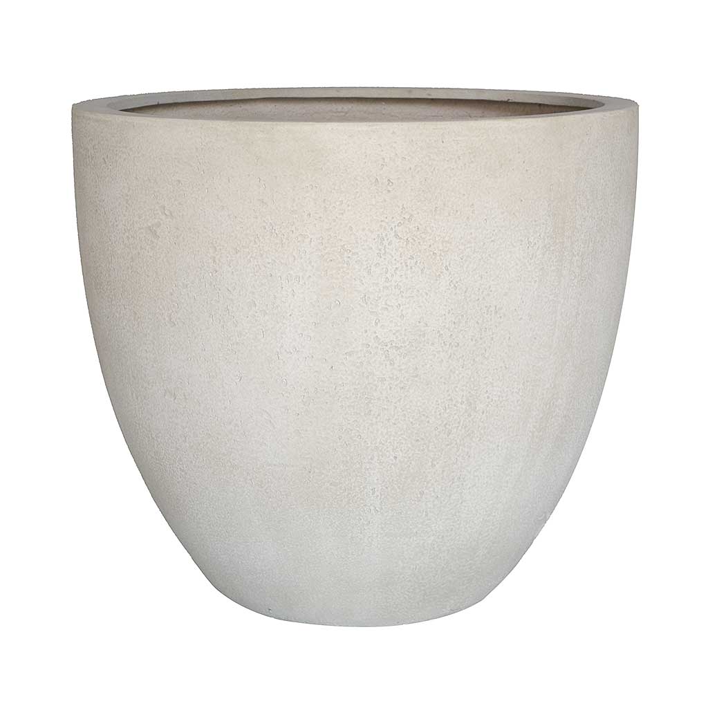 Grigio Egg Pot Planter - Antique White Concrete