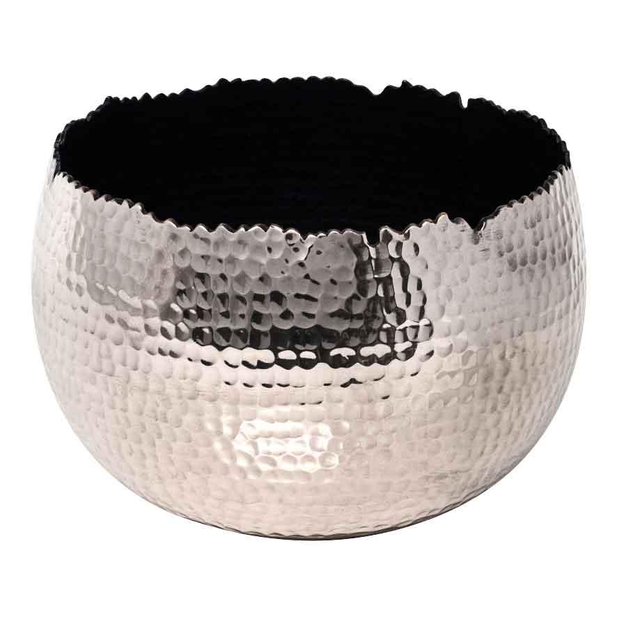 Hammered Bowl - Nickel with Black